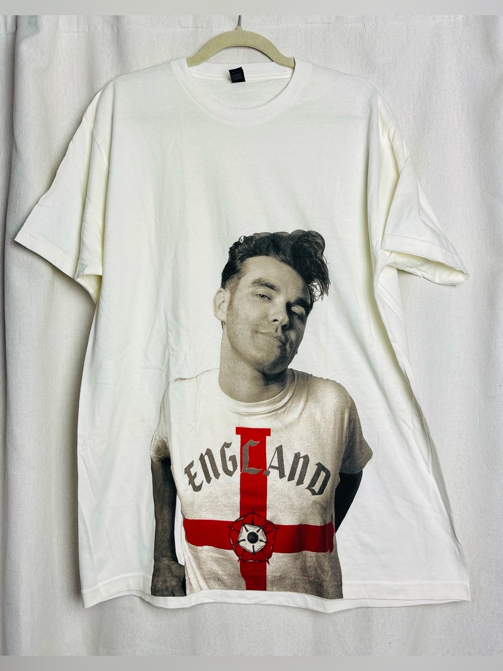 Vintage Y2K Morrissey Portrait Shirt White XL Tultex Pre-Shrunk Cotton Band Tee